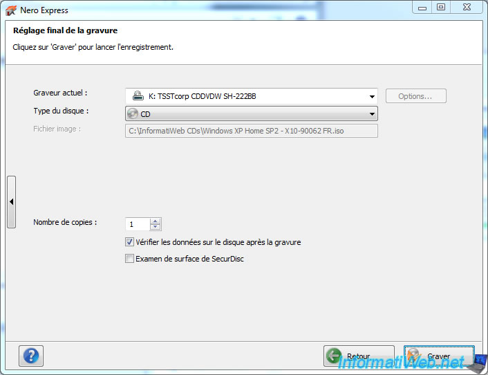 Graver un CD de musique, un CD/DVD de données ou un CD/DVD depuis un fichier iso Divers
